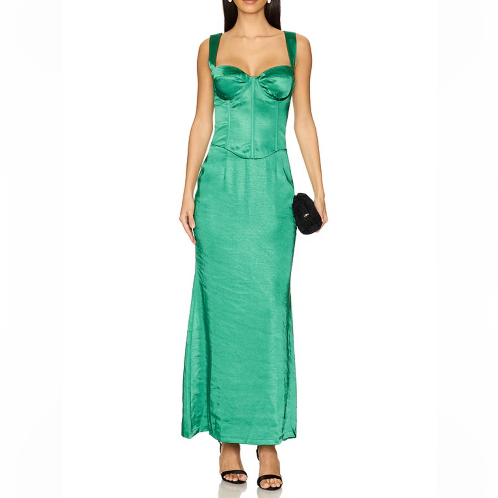 Elegant Green Satin Gown